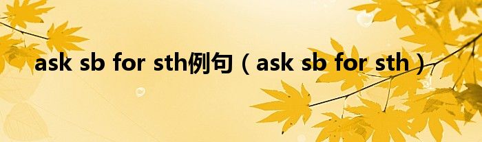 ask sb for sth例句（ask sb for sth）